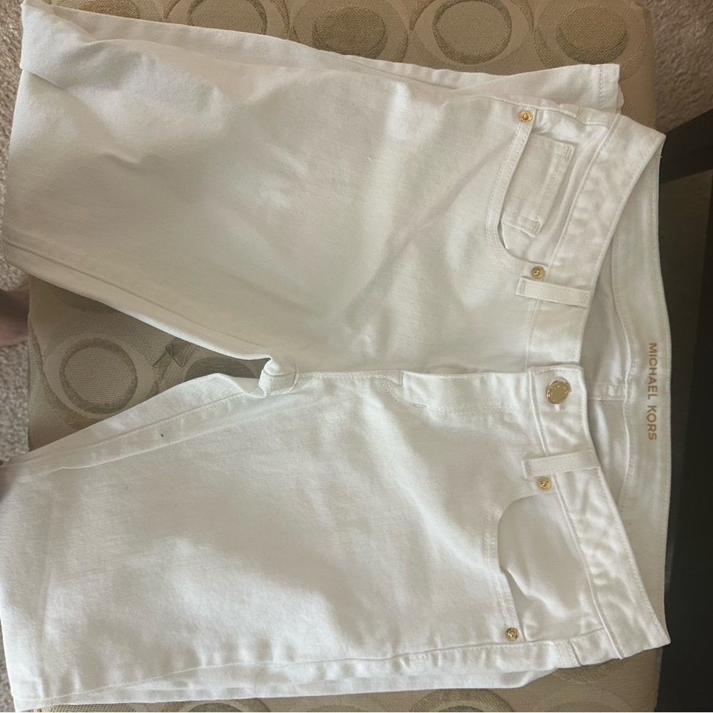 Michael Kors White Denim Bermudas Casual Style